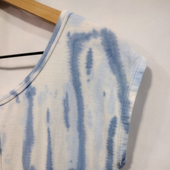 Athleta Girl Retreat Yourself Romper Girls L White Blue Tie Dye Athlesure Sporty - Picture 4 of 12